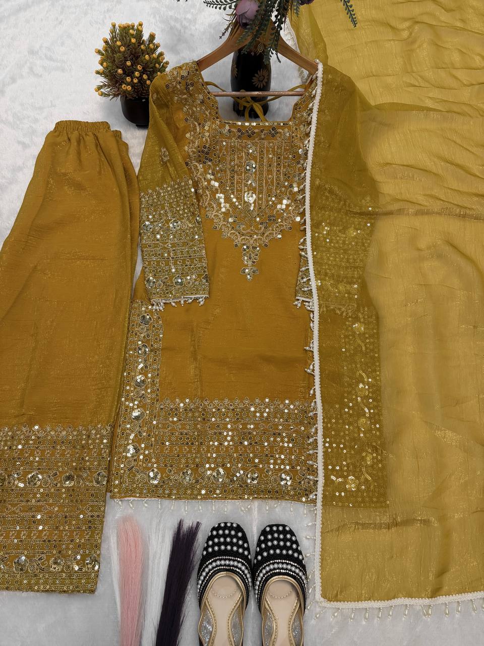 Royal Orchid Embroidered Evening Couture
